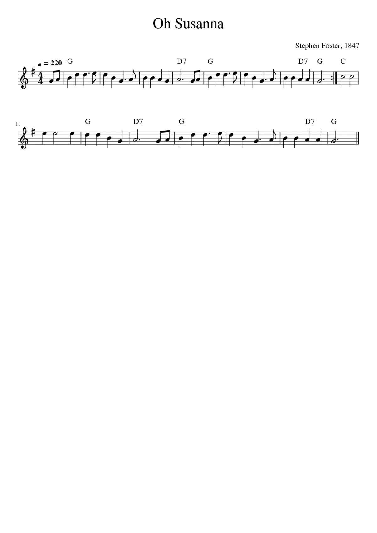 Oh! Susanna - Page 1