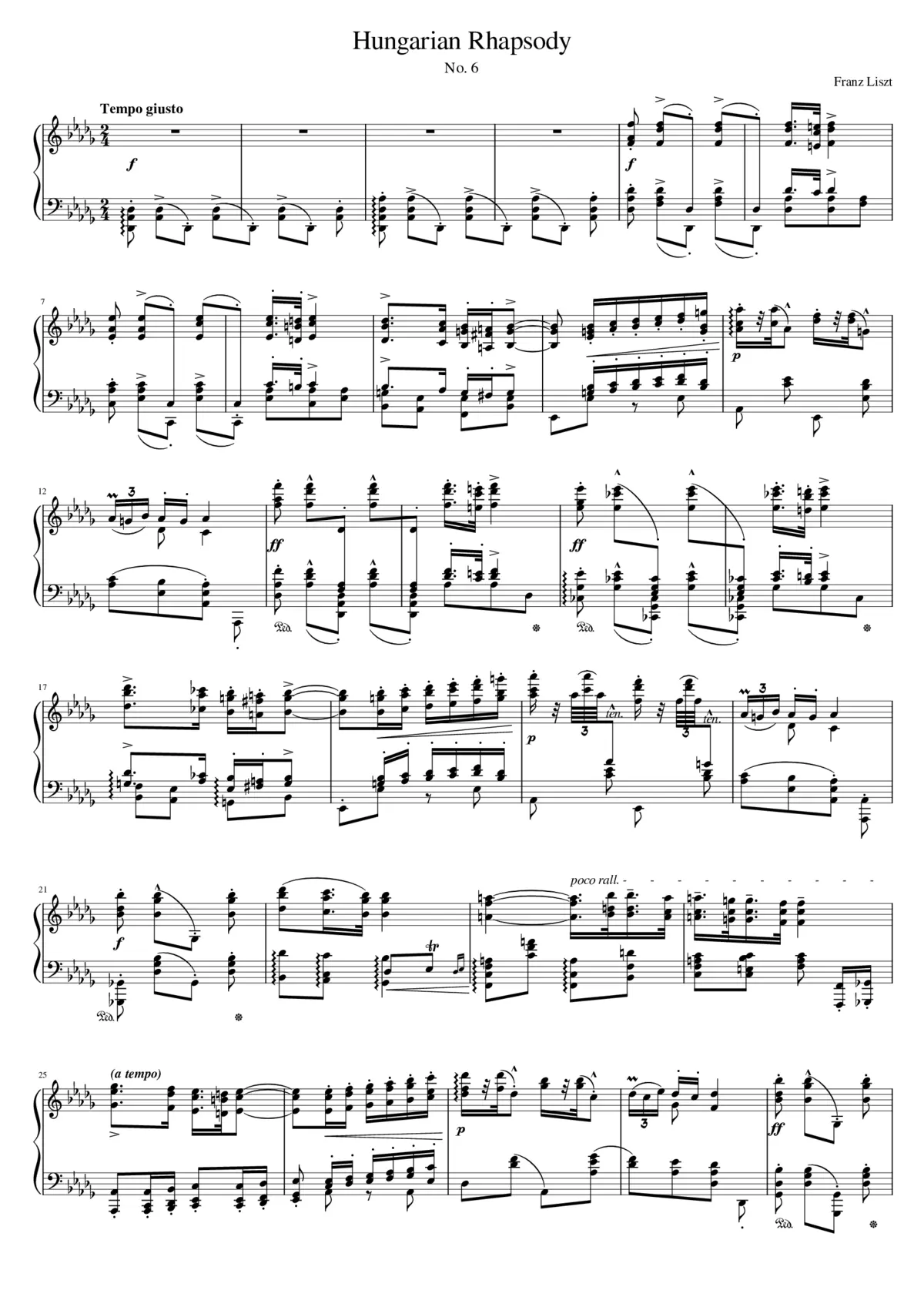 Hungarian Rhapsodies S.244 - Page 1