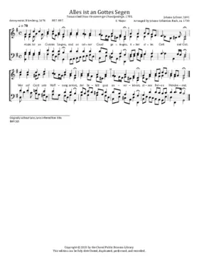 Alles ist an Gottes Segen, BWV 263