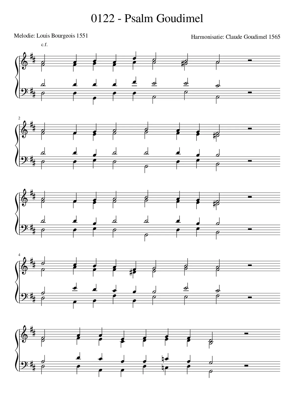 Goudimel Psalms 122 - Page 1