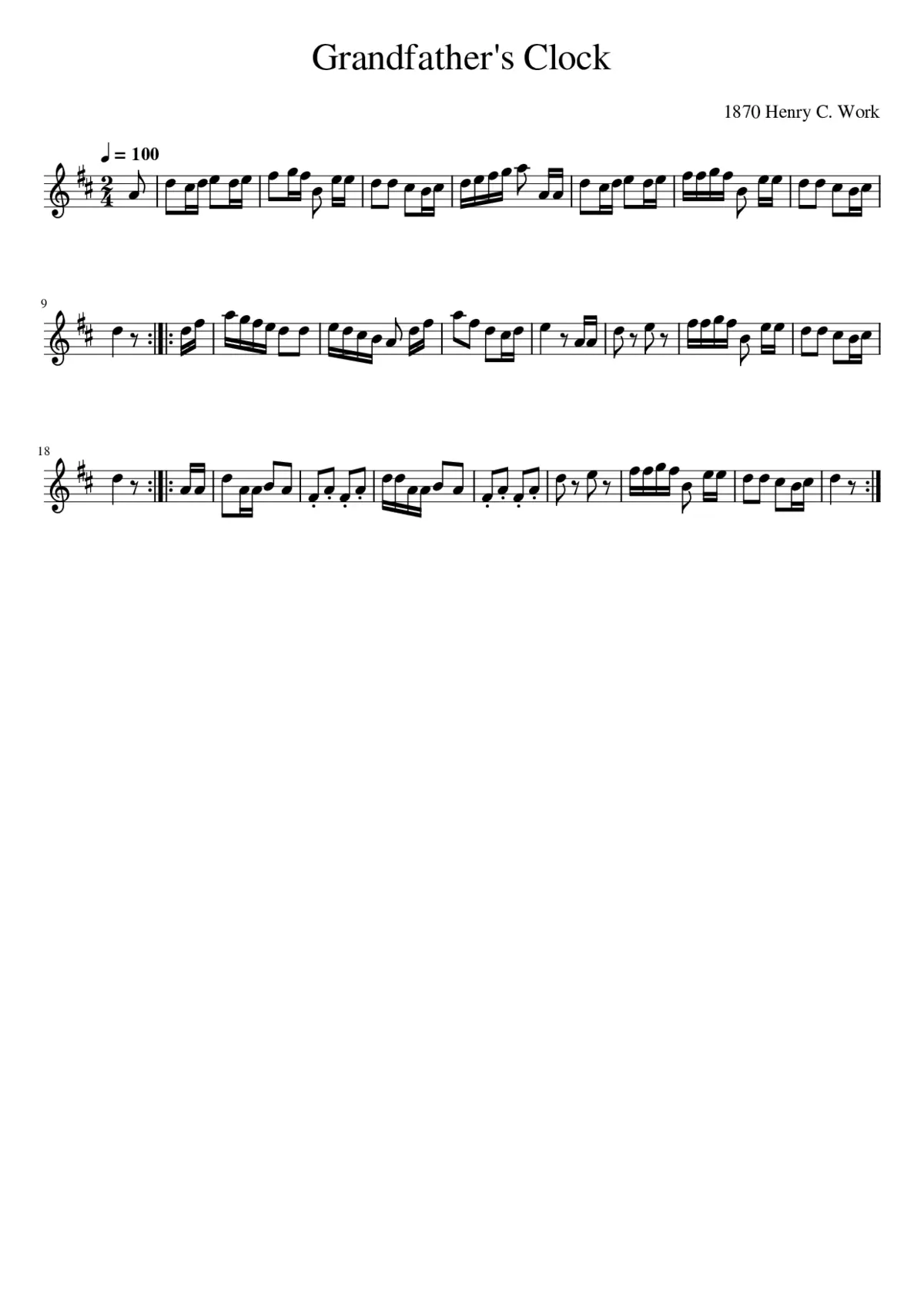 Grandfather's Clock - Page 1