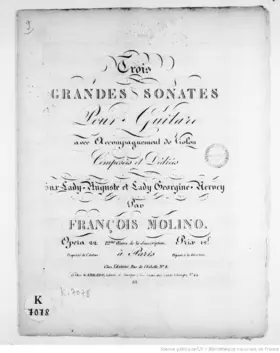 3 Grandes Sonates pour Guitare avec accompagnement de Violon