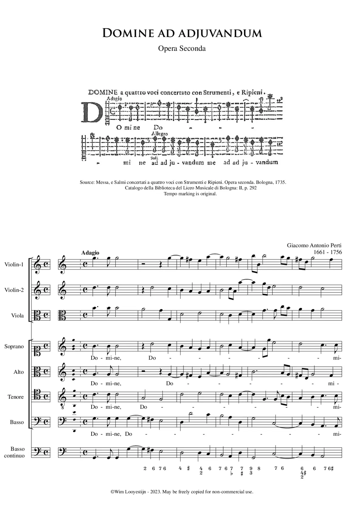 Domine ad adjuvandum in G - Page 1