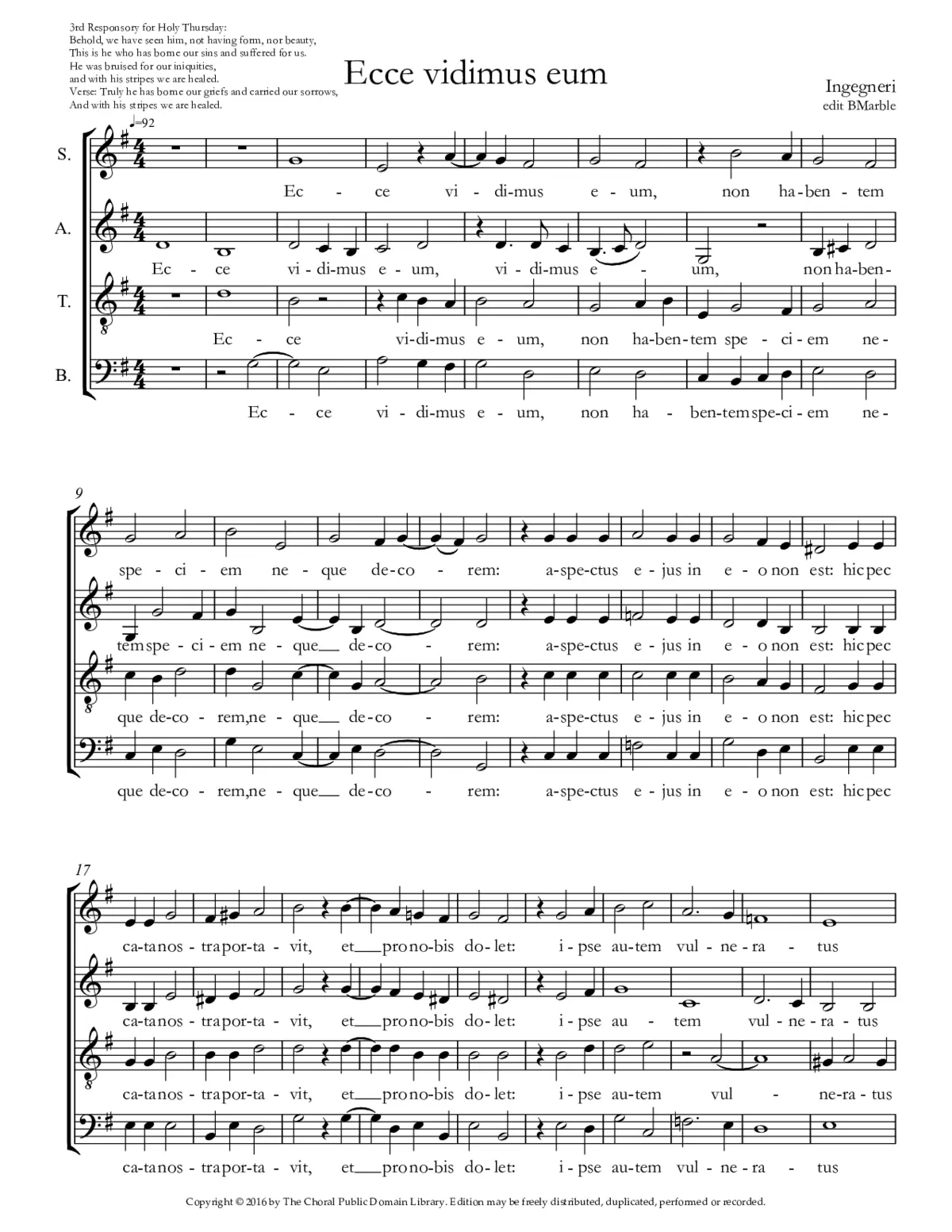 Ecce, vidimus eum / Siehe, da wir ihn ansahn - Page 1