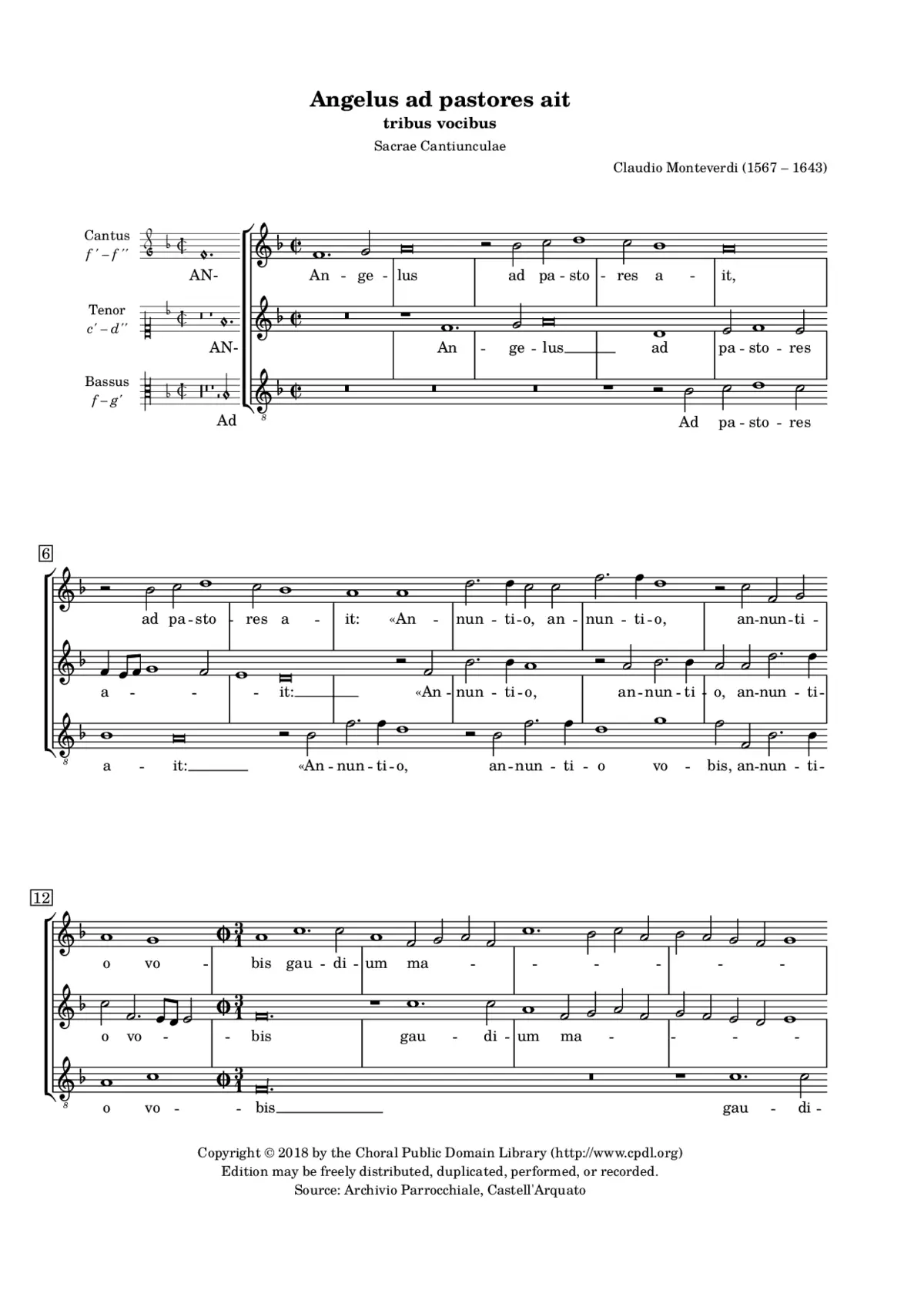 Angelus ad pastores ait - Page 1