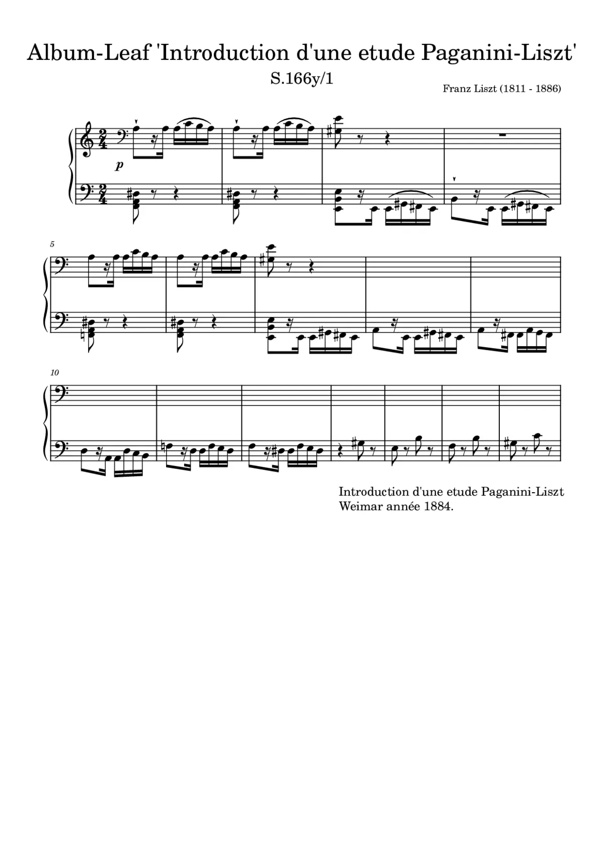 2 Album-Leaves, S.166y - Page 1