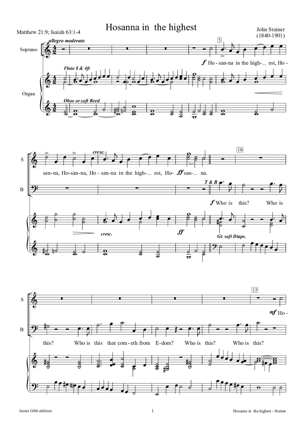 Hosanna in the highest - Page 1