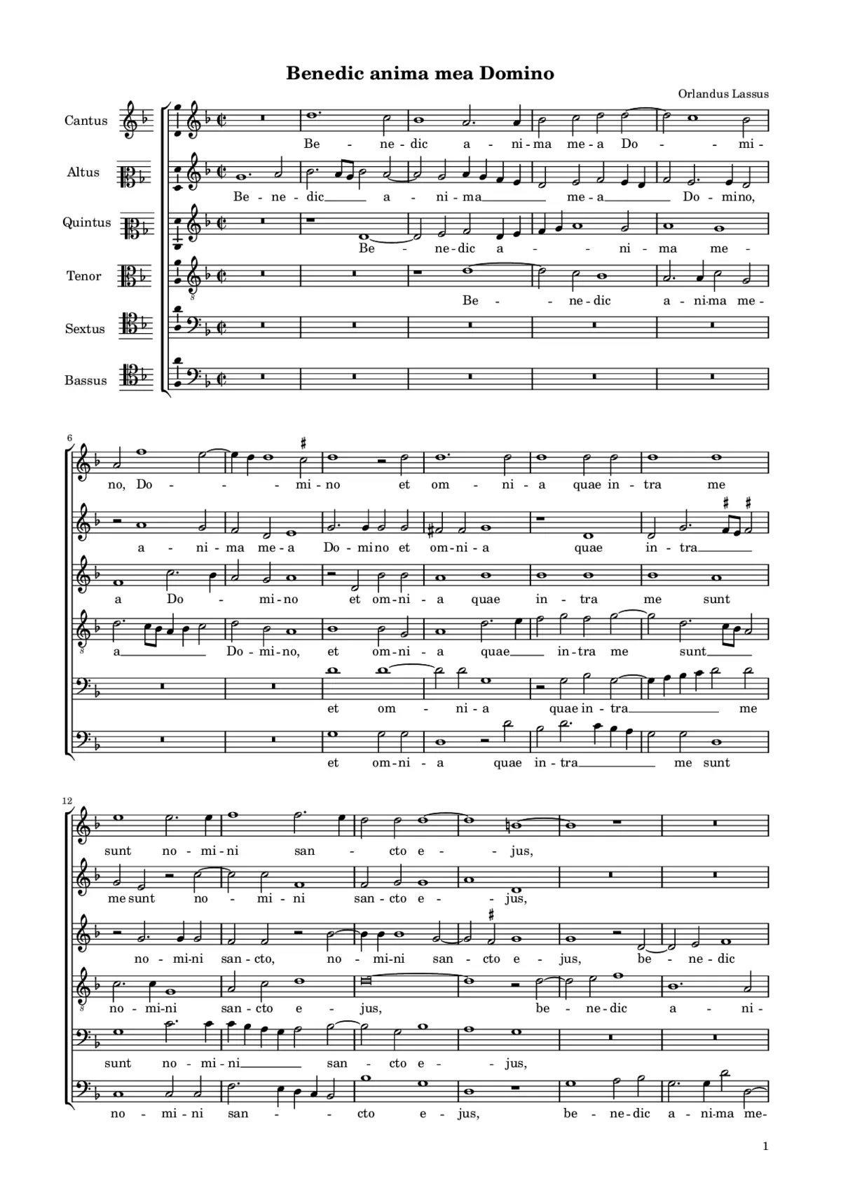 Benedic anima mea Domino - Page 1