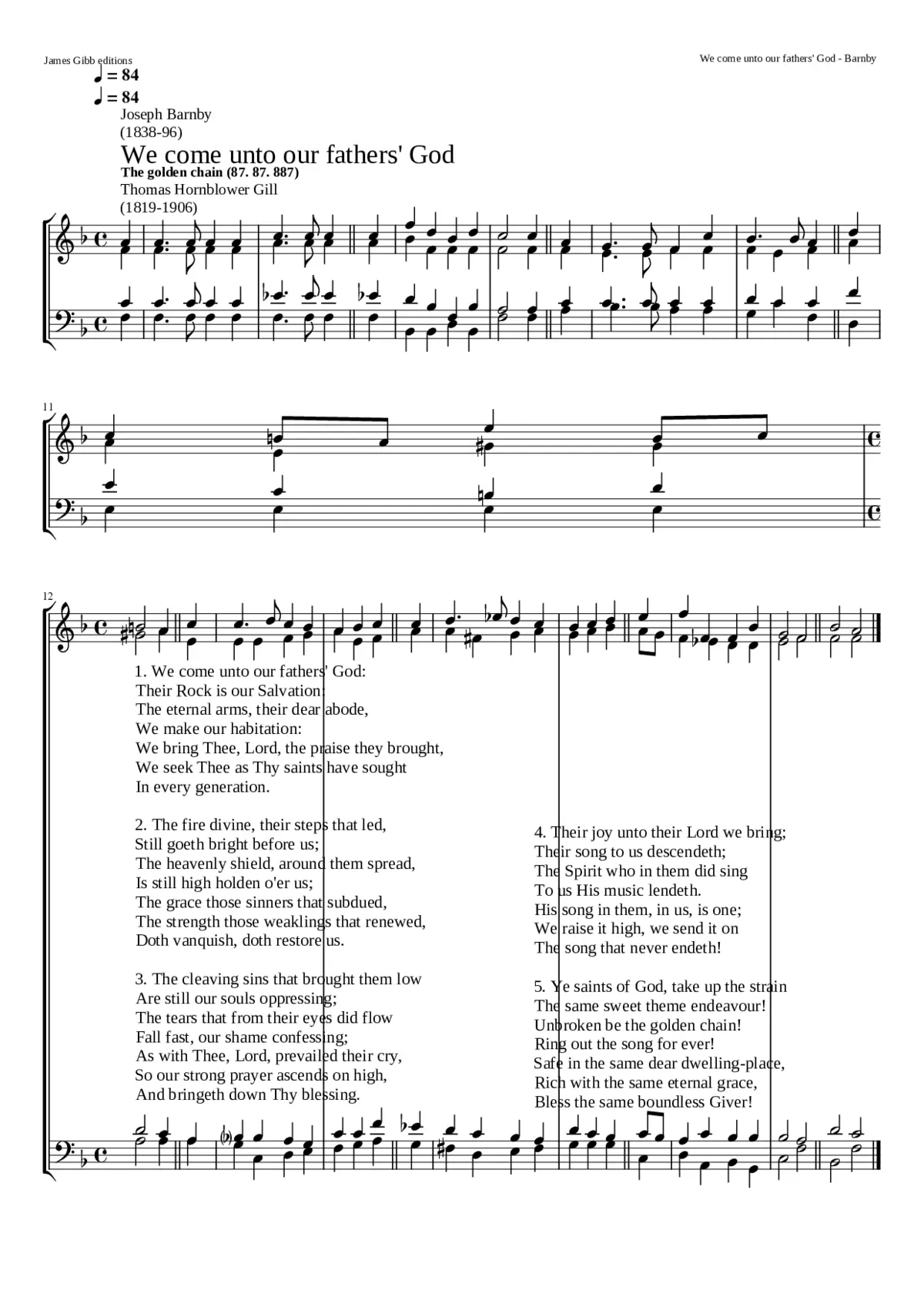 We come unto our fathers' God - Page 1