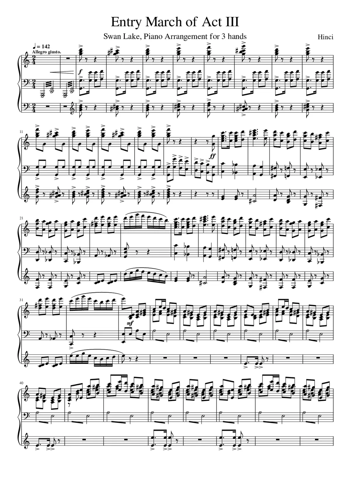 Swan Lake (ballet) Op.20 - Page 1