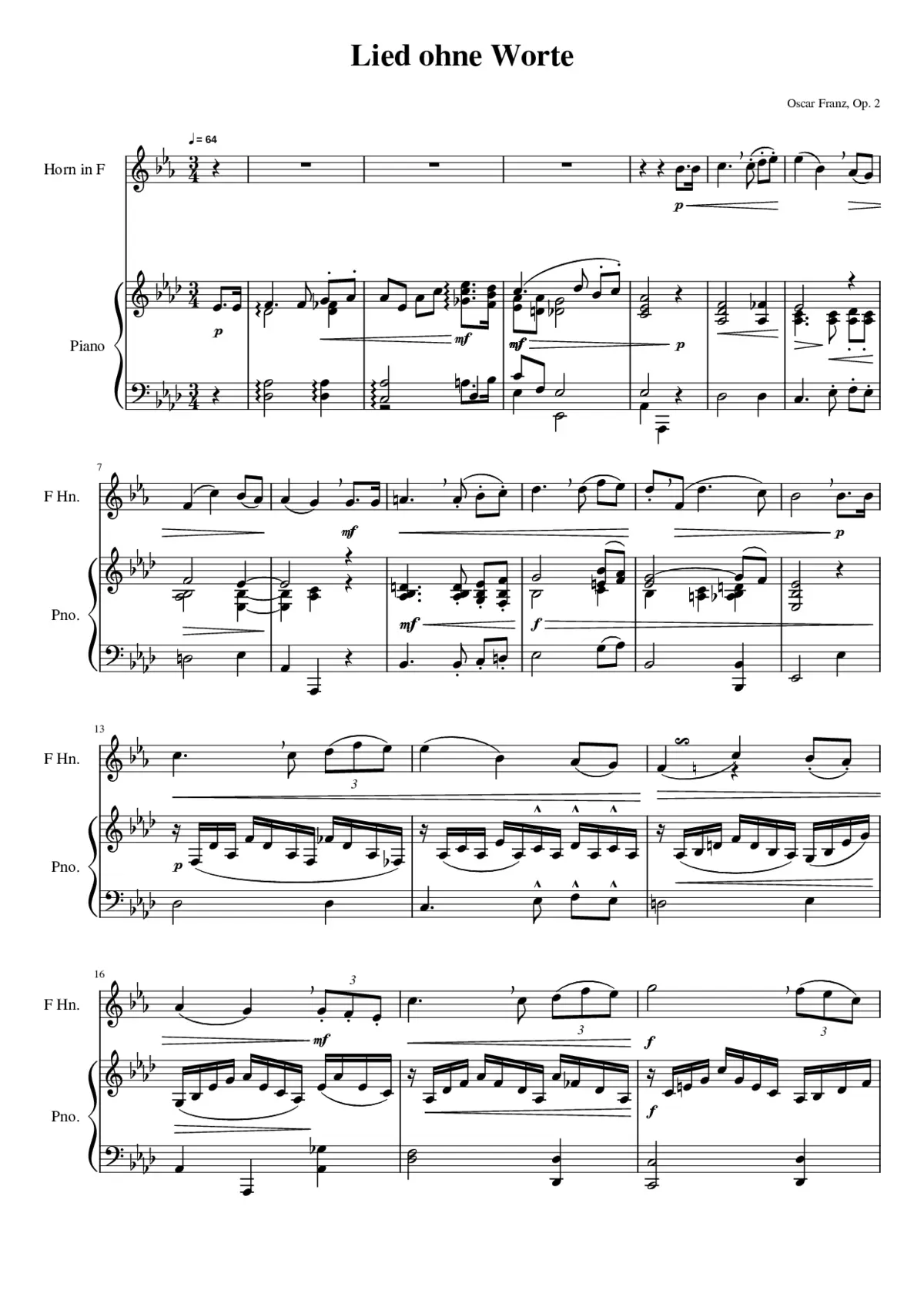 Lied ohne Worte Op.2 - Page 1