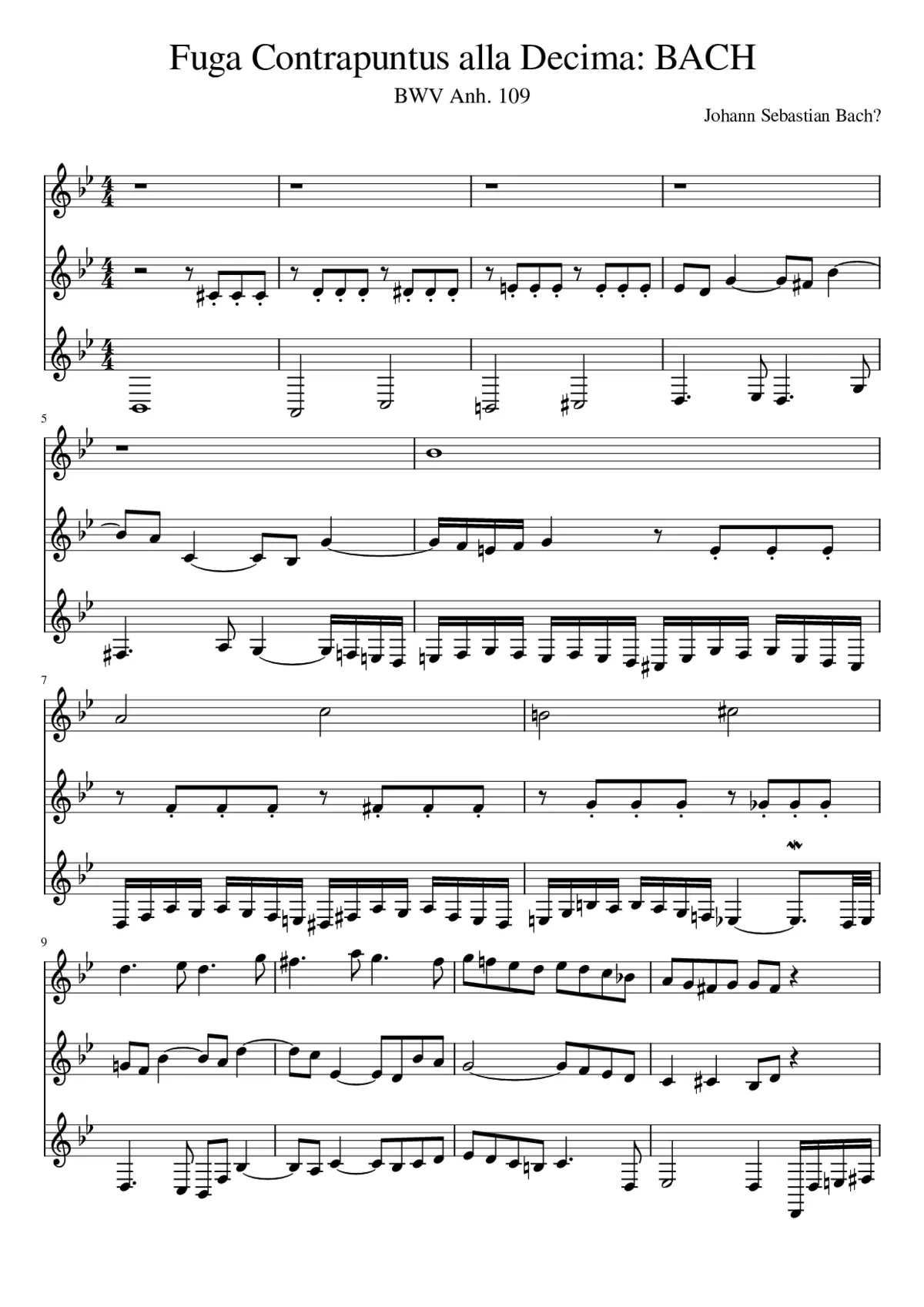 Fuga Contrapuntus alla Decima: BACH - Page 1