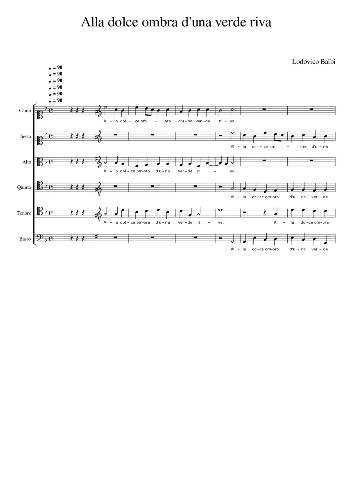 Alla dolceombra d'una verde riva - Page 1