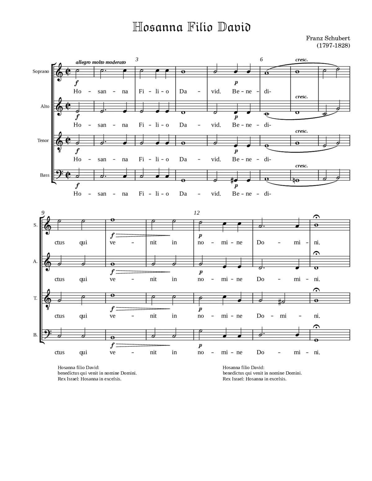 Hosanna Filio David, D696:1 - Page 1