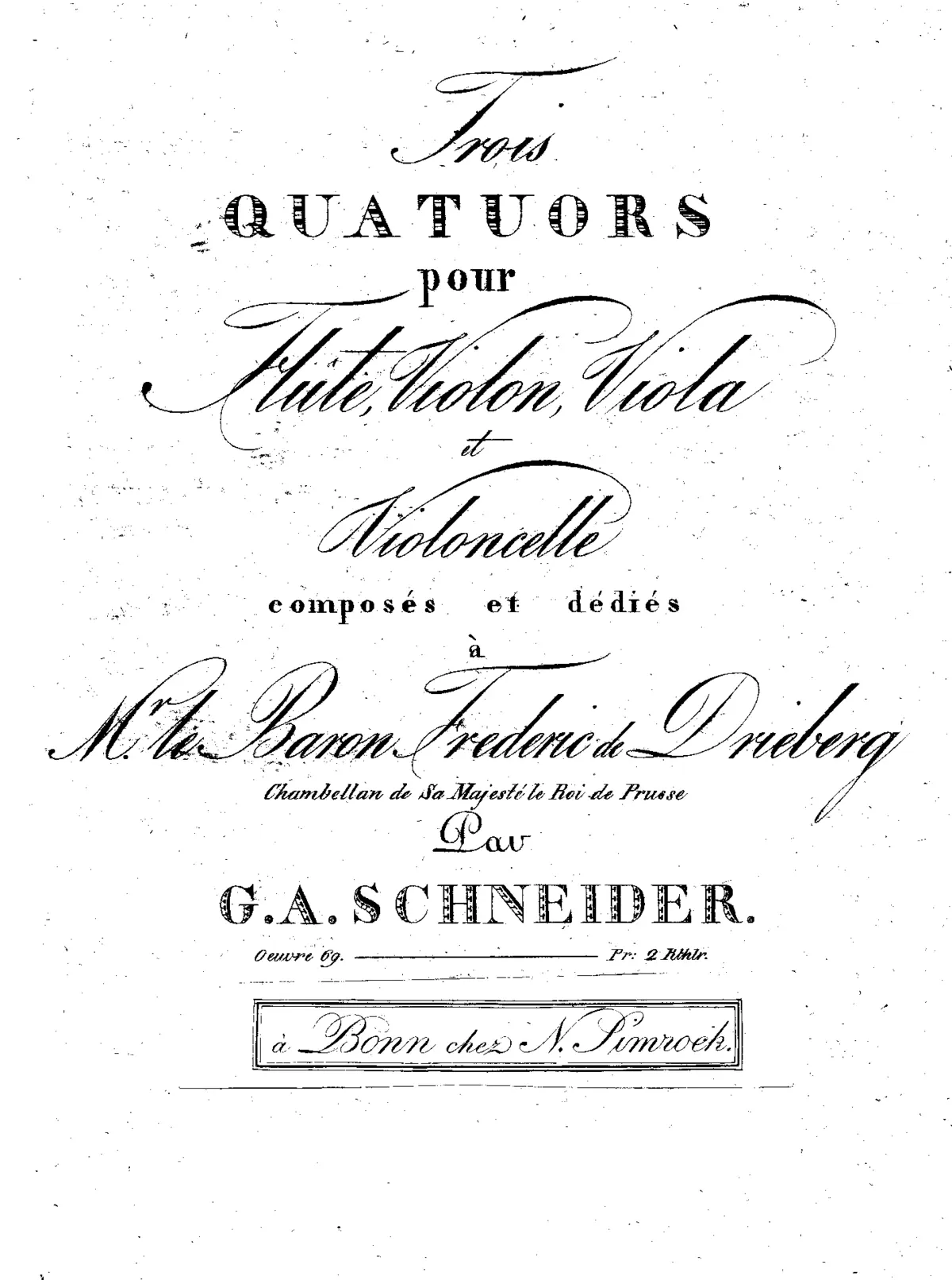 Trois quatuors pour flûte, violon, viola et violoncelle - Page 1