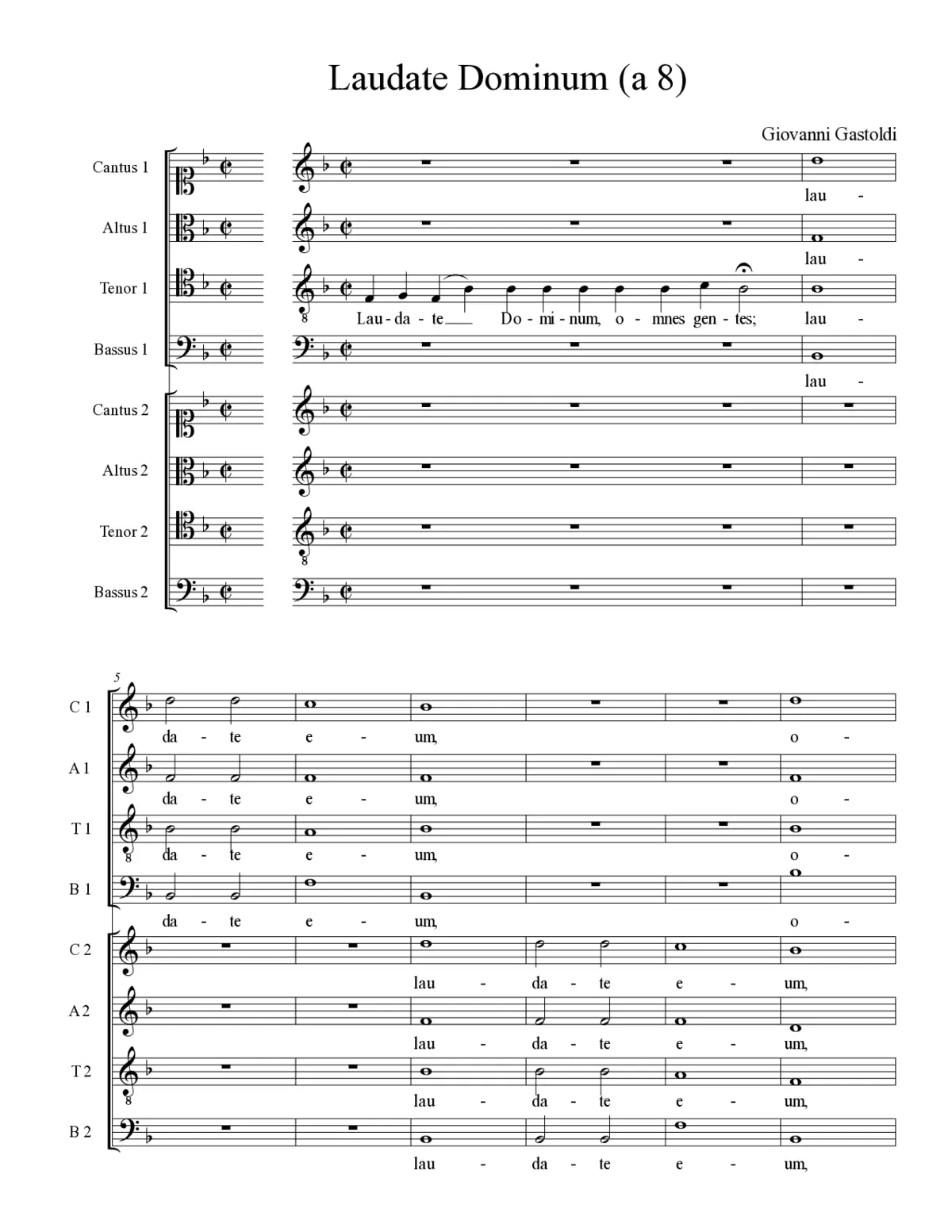 Laudate Dominum (a 8) - Page 1