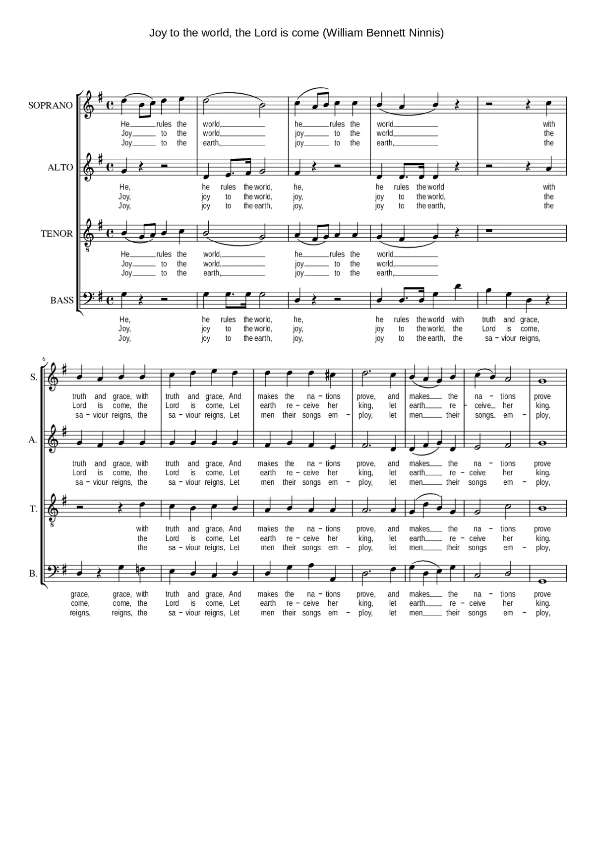 Joy to the world the Lord is come - Page 1