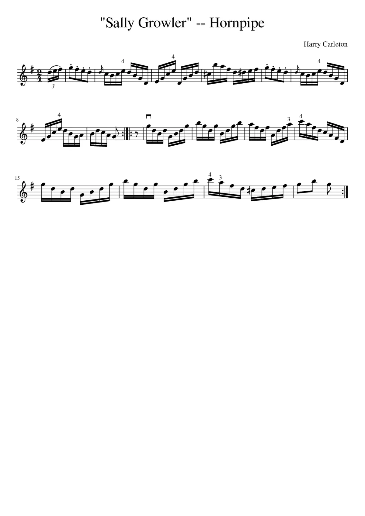 Sally Growler -- Hornpipe - Page 1