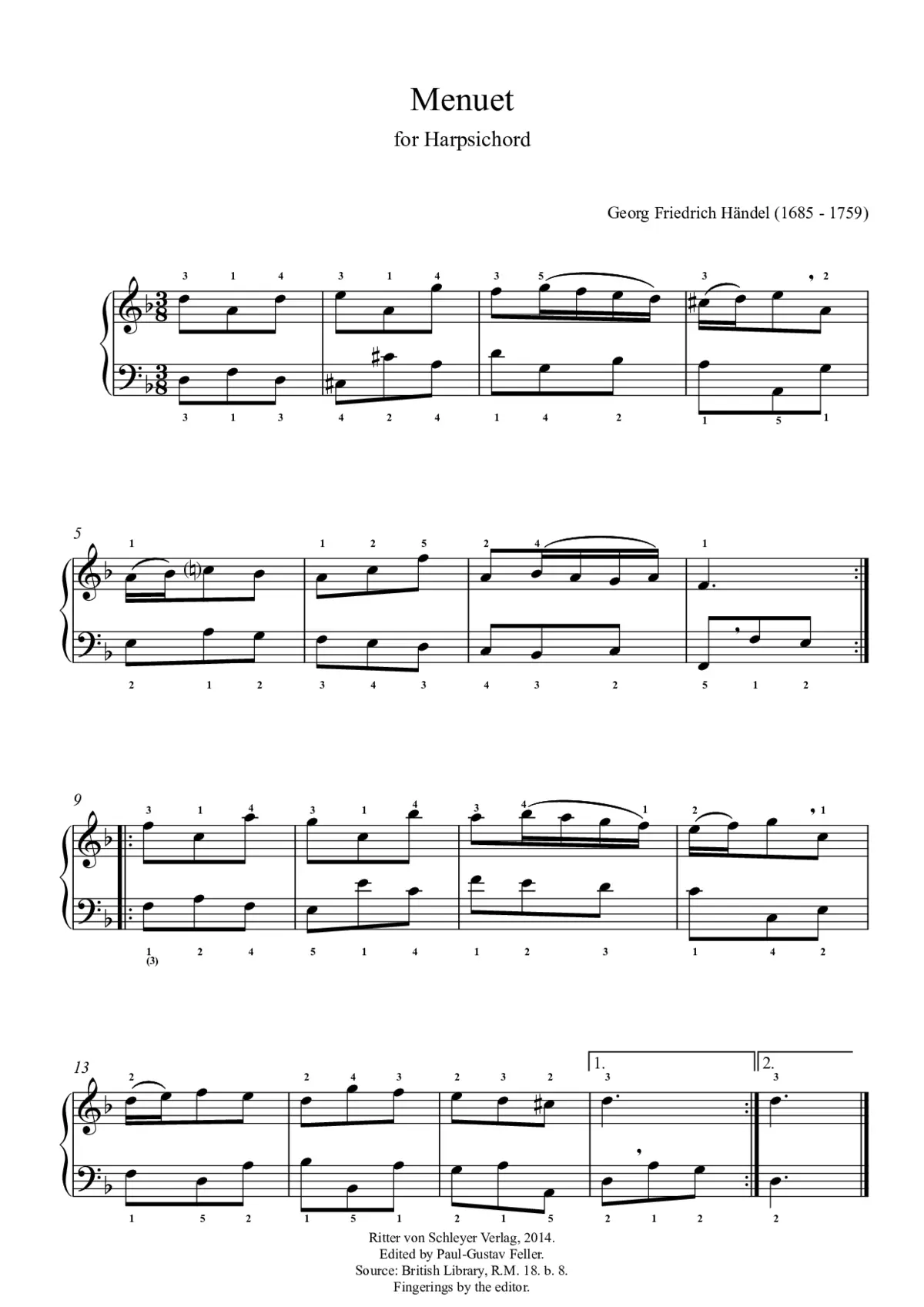 Menuet in D minor - Page 1
