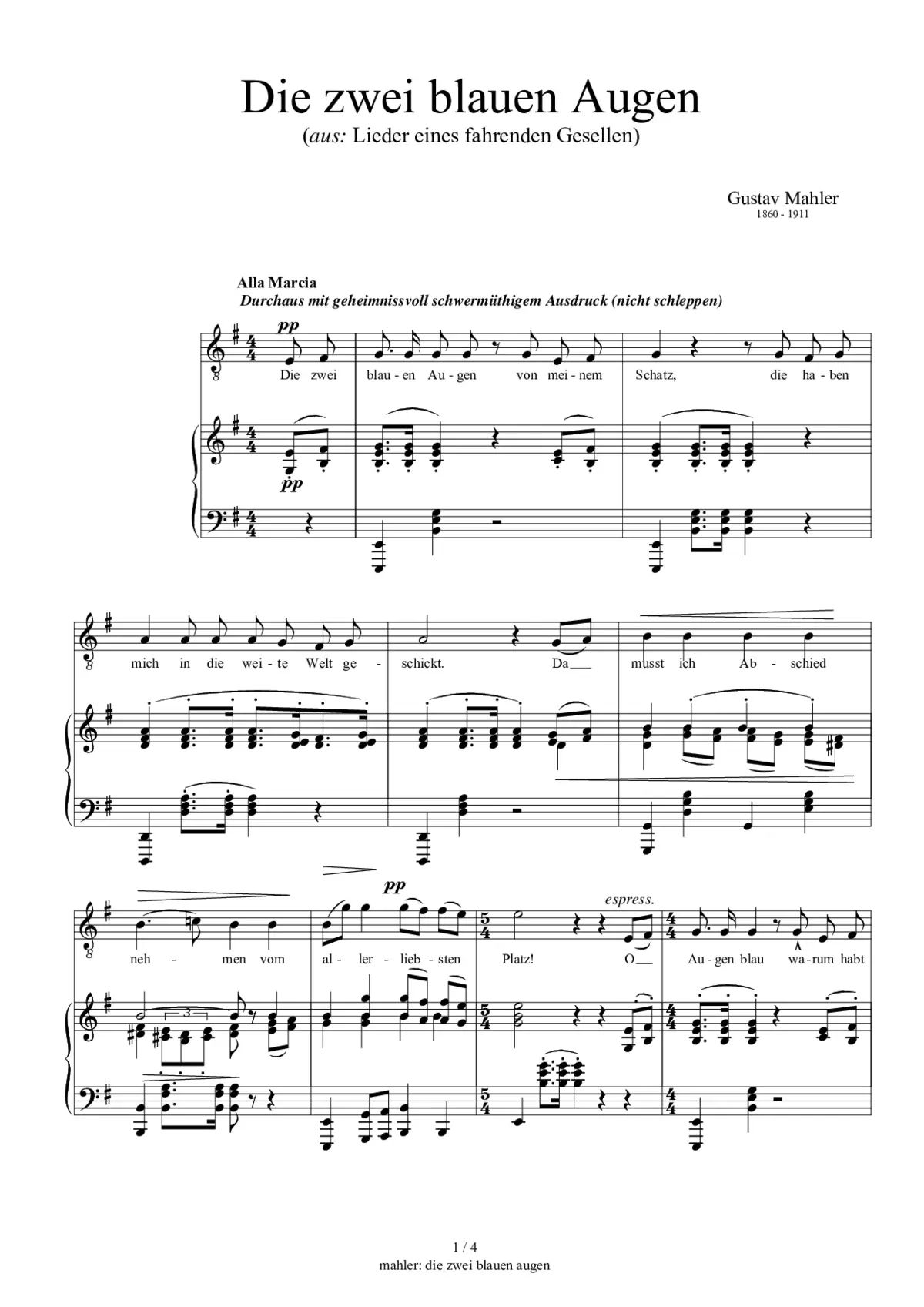 Die zwei blaue Augen - Page 1
