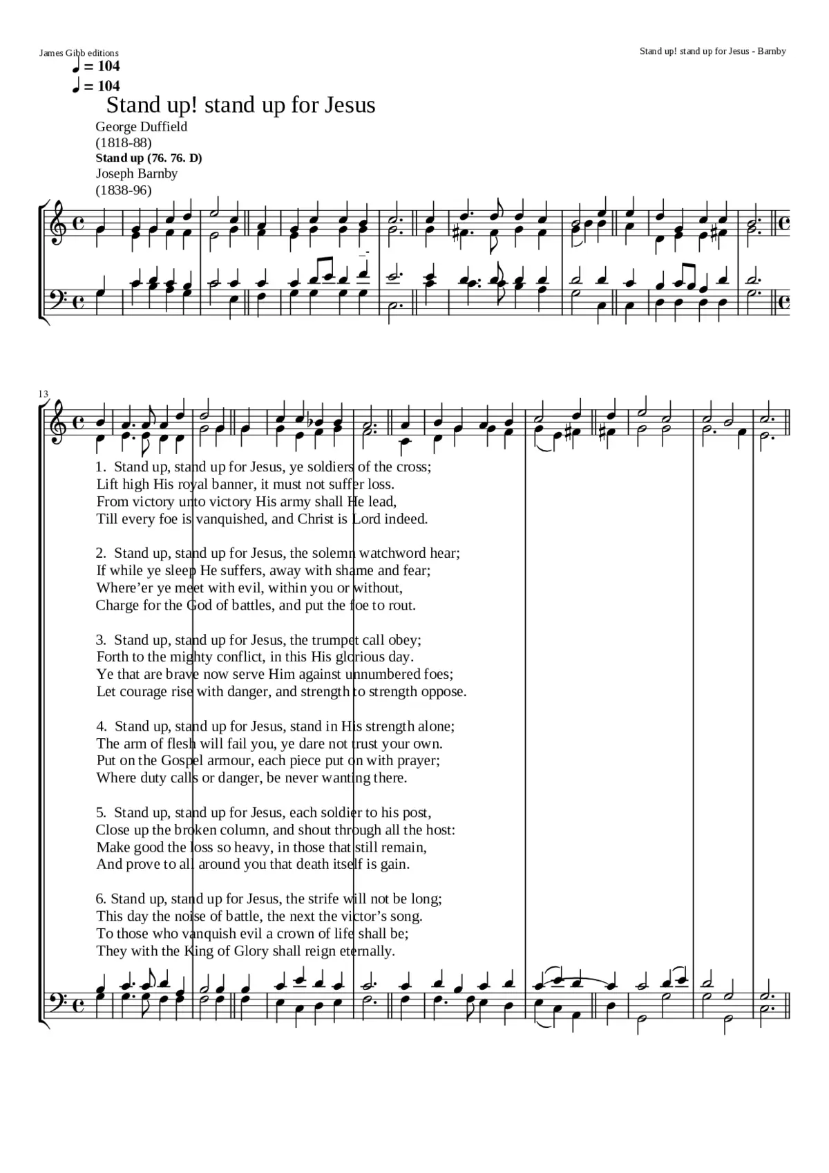 Stand up! stand up for Jesus - Page 1