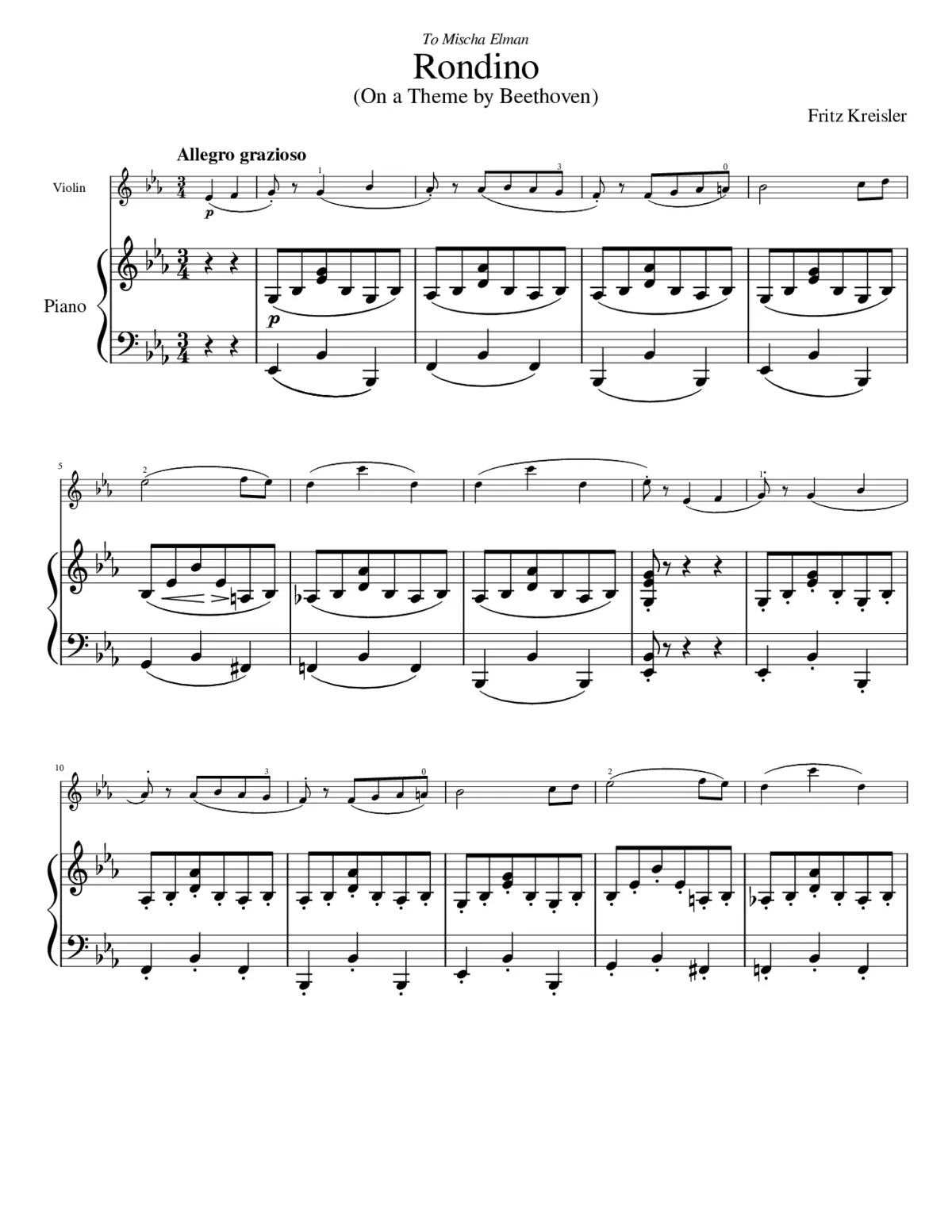 Rondino on a Theme by Beethoven - Page 1
