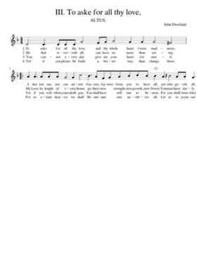 III. To aske for all thy love