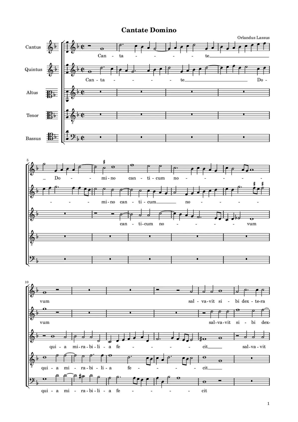 Cantate Domino a 5 - Page 1