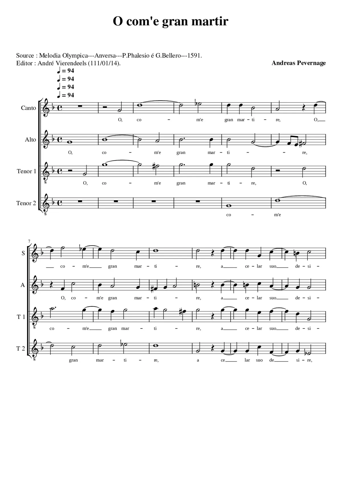 O com' e gran martire - Page 1