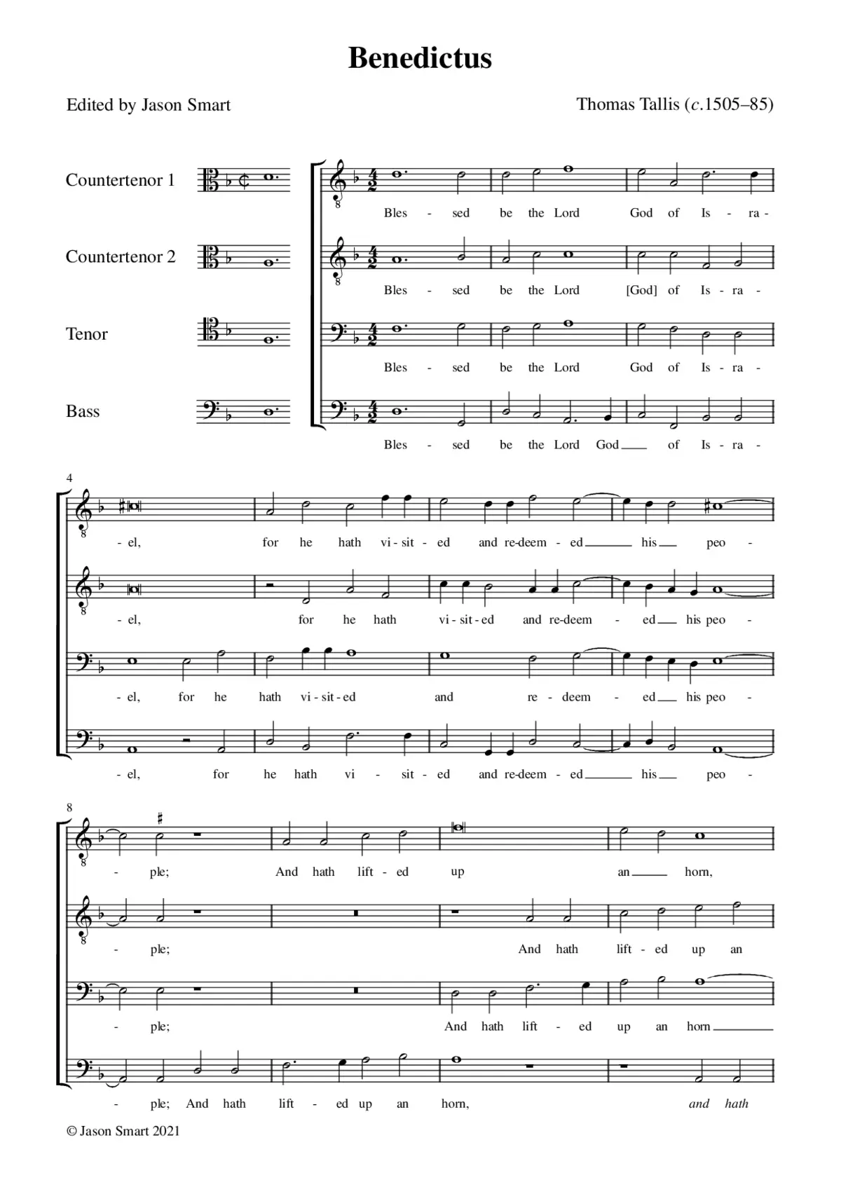 Benedictus for equal voices - Page 1