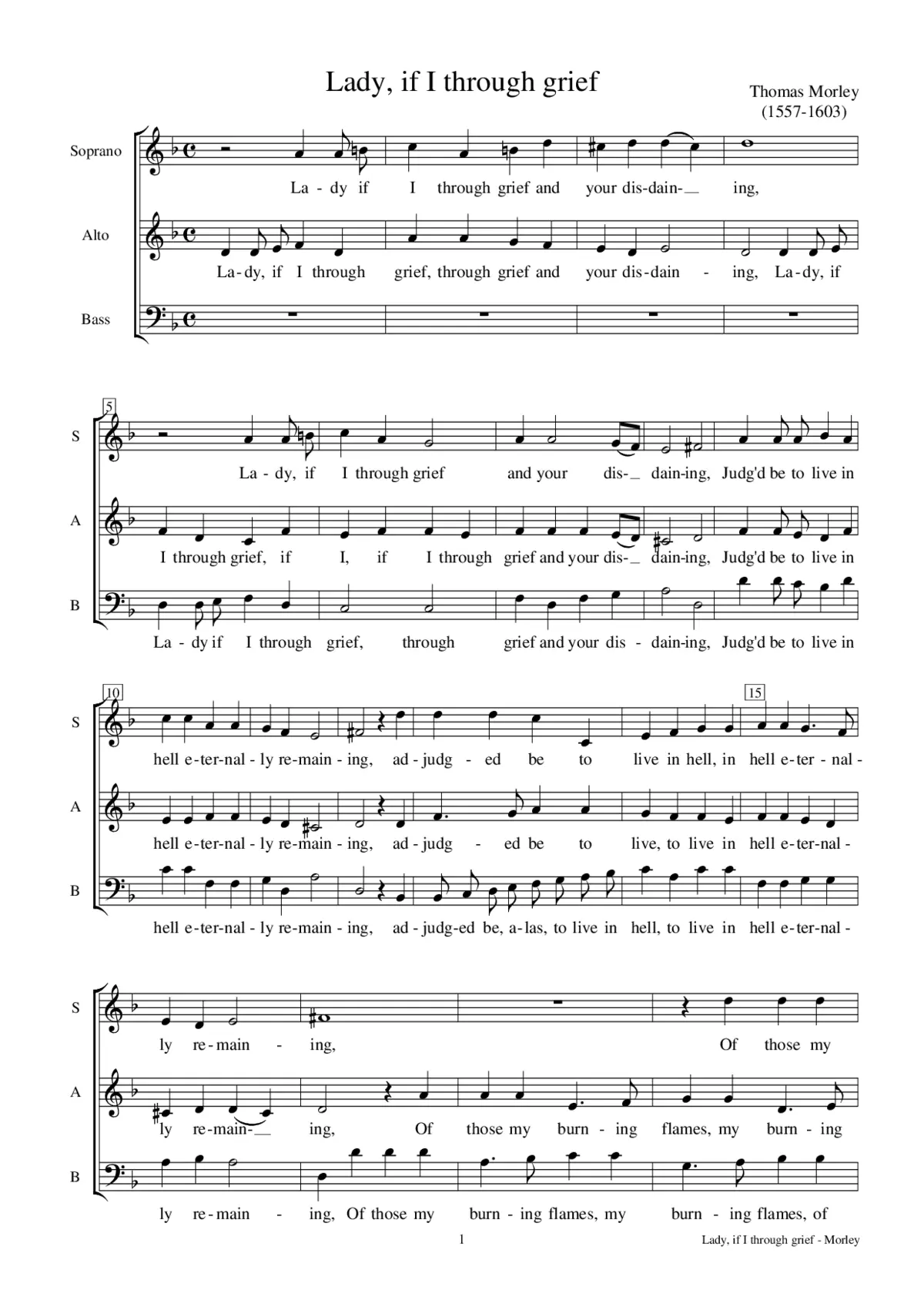 Lady, if I through grief - Page 1