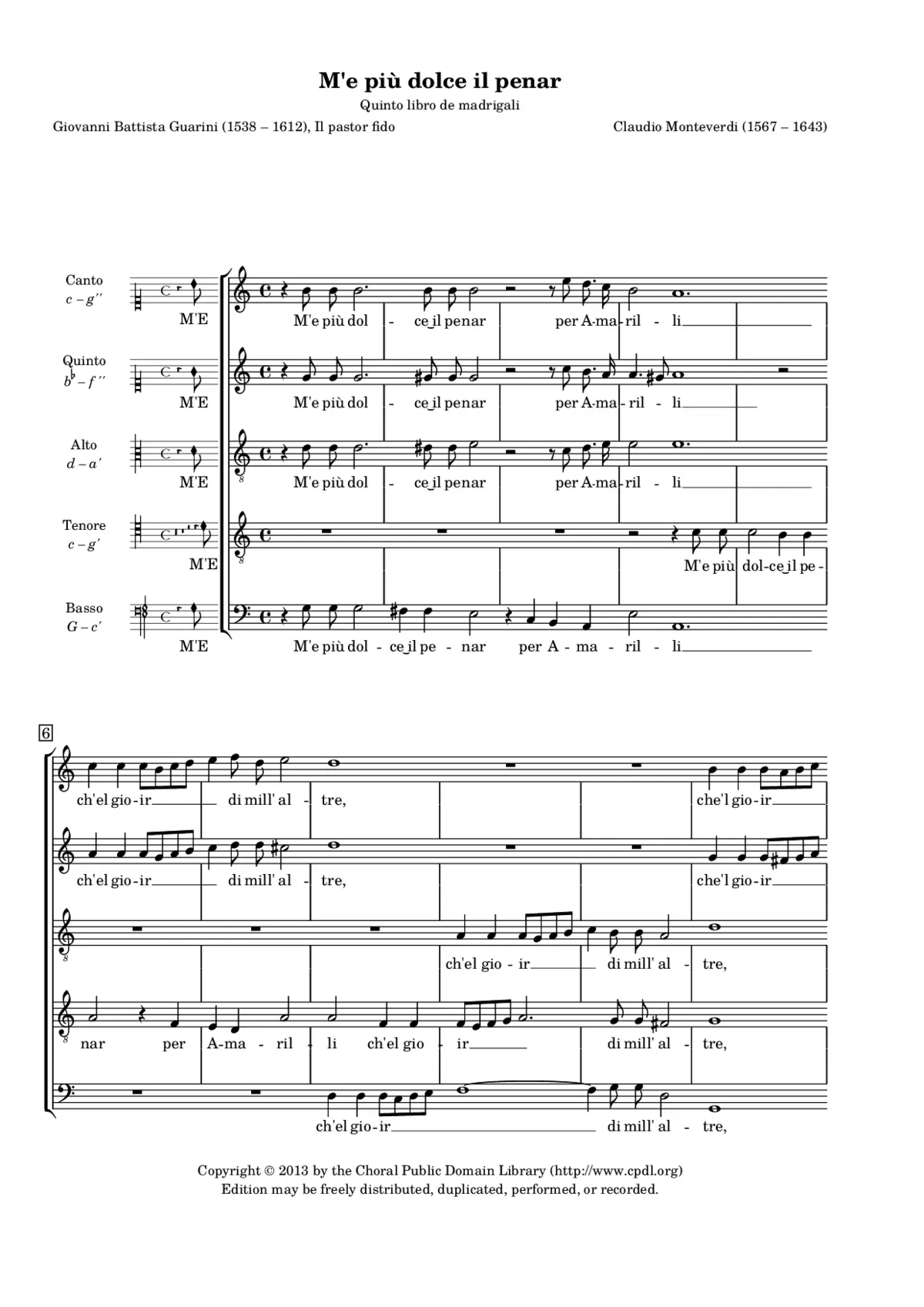 M'è più dolce il penar - Page 1