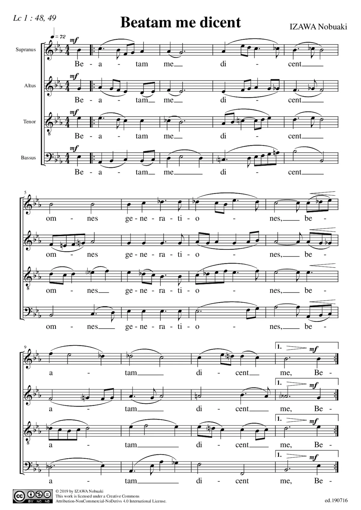 Beatam me dicent - Page 1