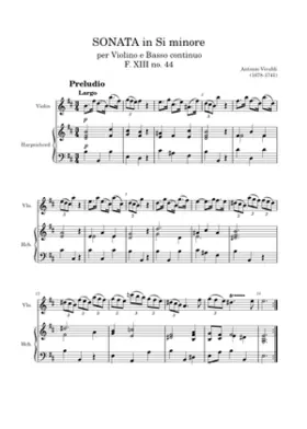 Sonata in B minor for Violin & Harpsichord