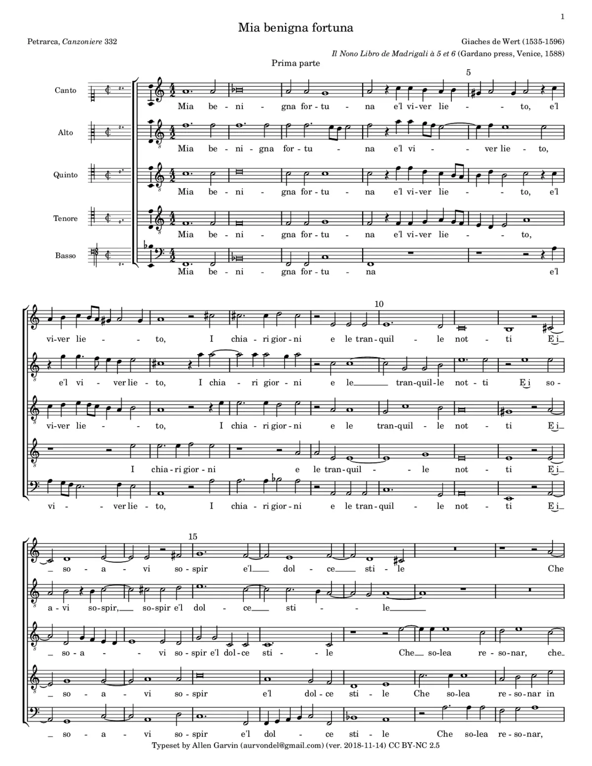 Mia benigna fortuna - Page 1