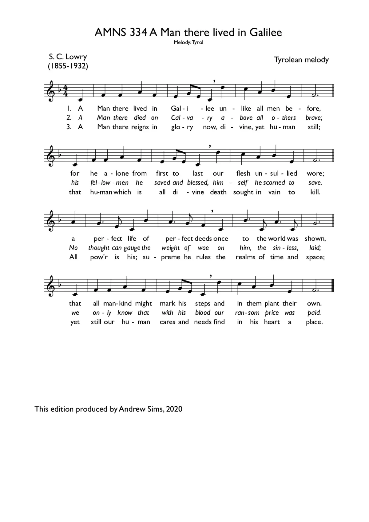 A Man there lived in Galilee - Page 1