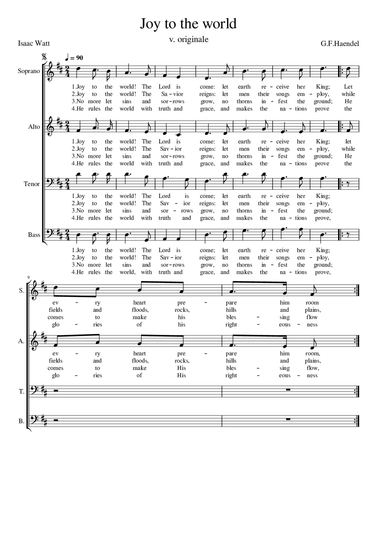 Joy to the world-Haendel-Watts orig - Page 1