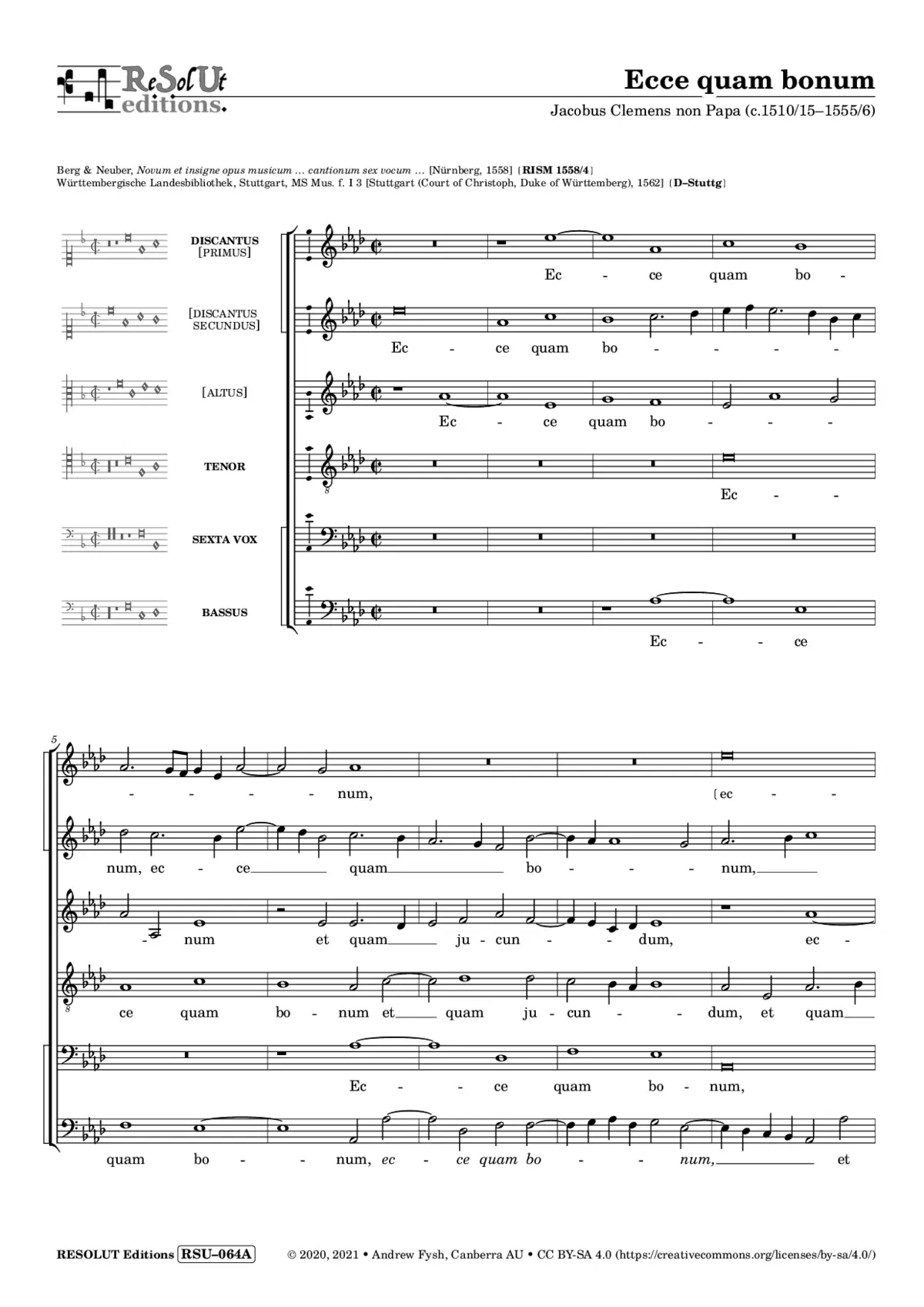 Ecce quam bonum - Page 1