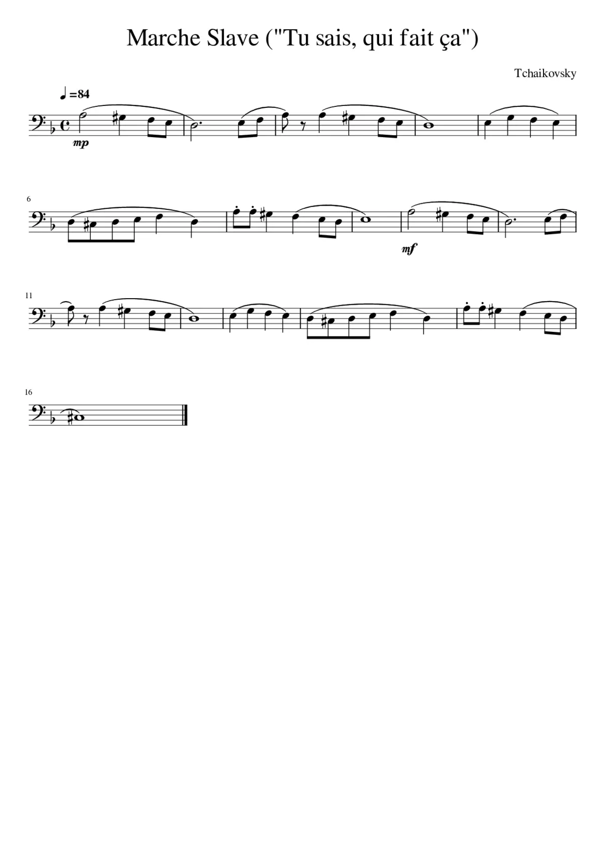 Marche Slave (Tu sais qui fait ça) - Page 1