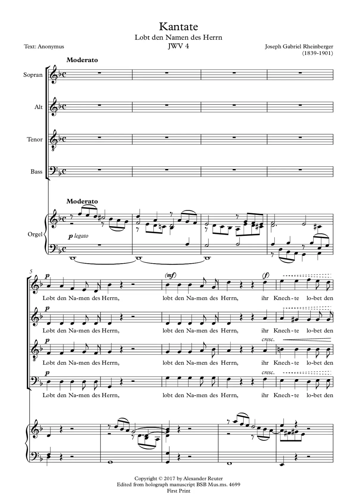Lobt den Namen des Herrn, JWV 4 - Page 1