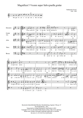 Magnificat 5 vocum super Salve puella gratiæ