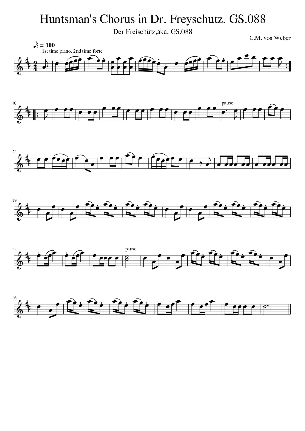 Huntsman's Chorus - Page 1