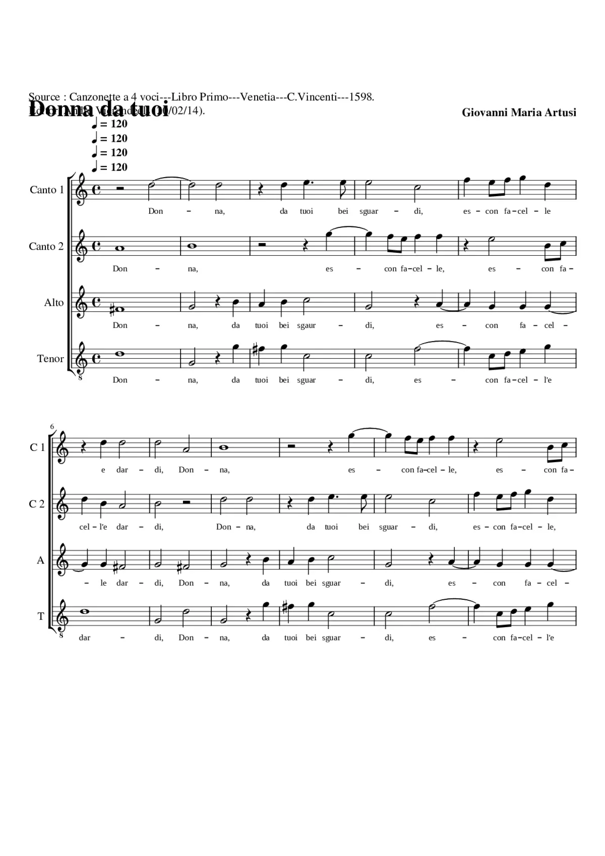 Donna da tuoi bei sguardi - Page 1