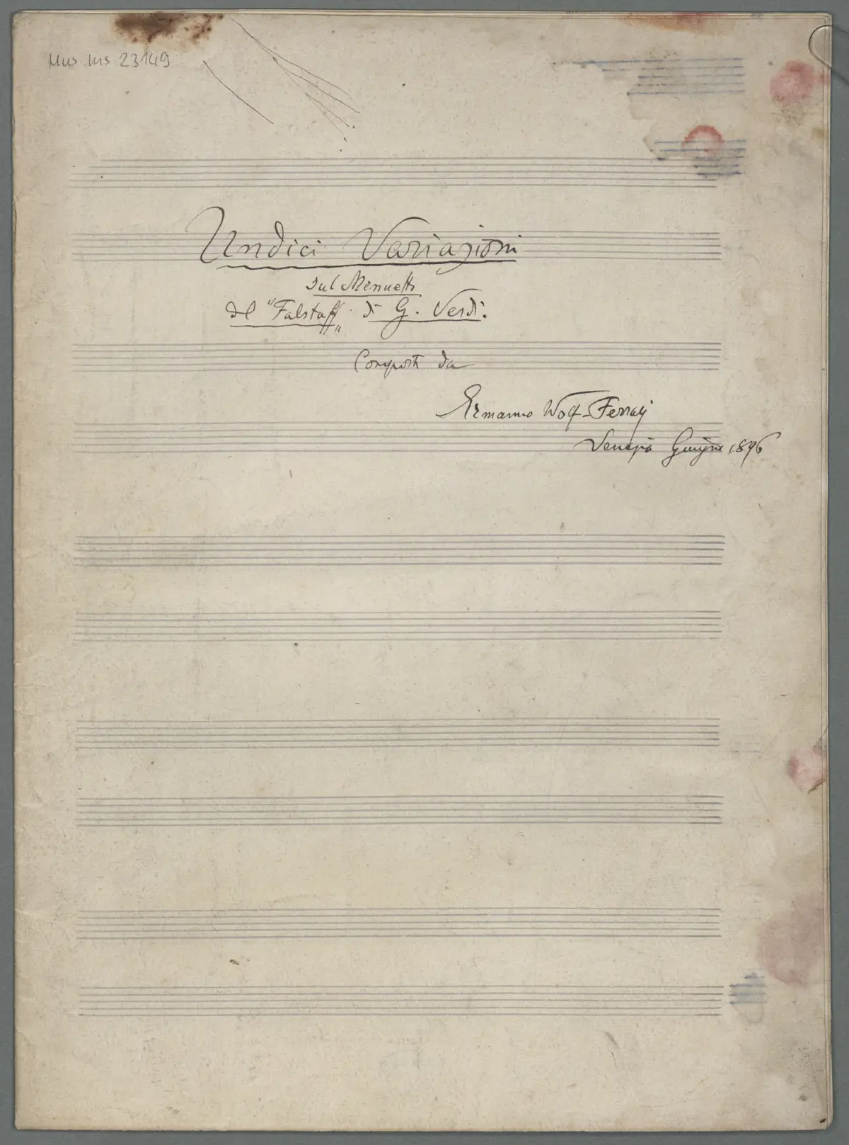 Undici Variazioni sul Menuetto del "Falstaff" di G. Verdi - Page 1