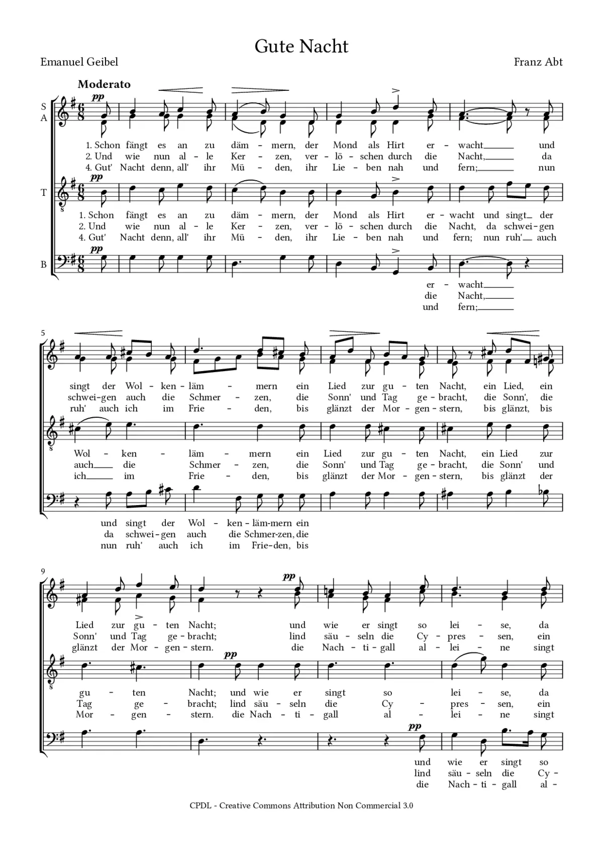 Gute Nacht, Op. 48, Nr. 2 - Page 1
