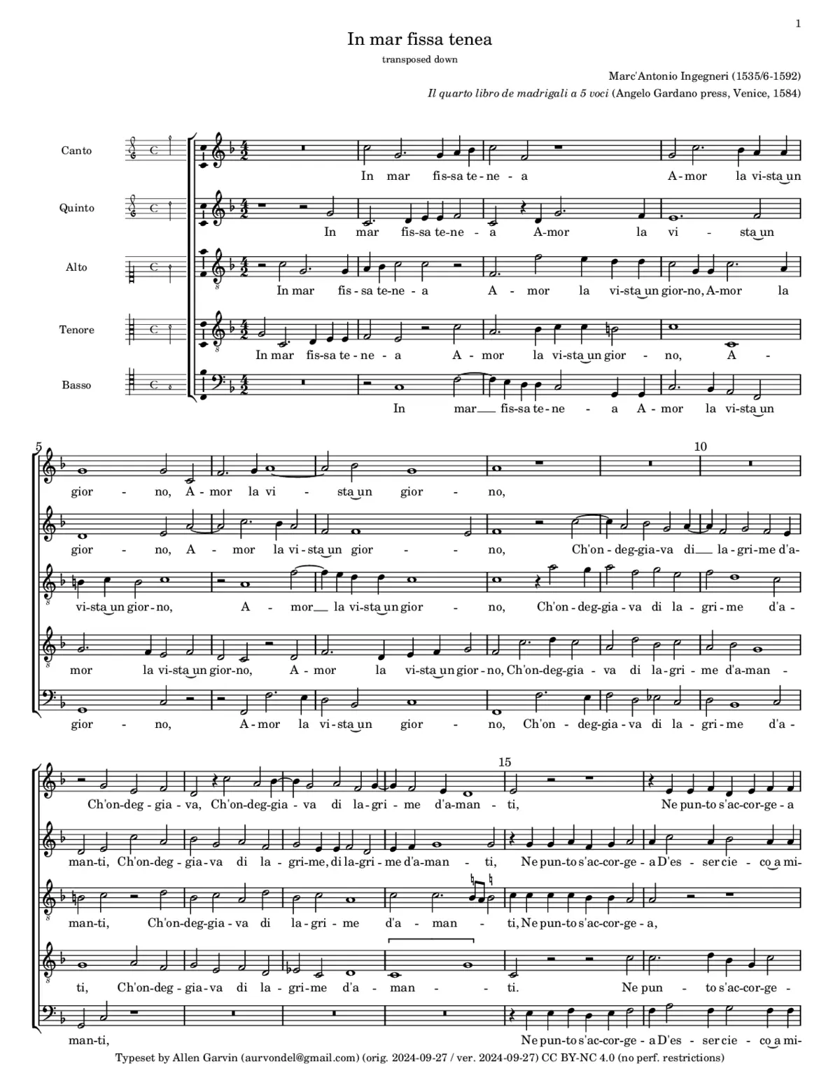 In mar fissa tenea - Page 1