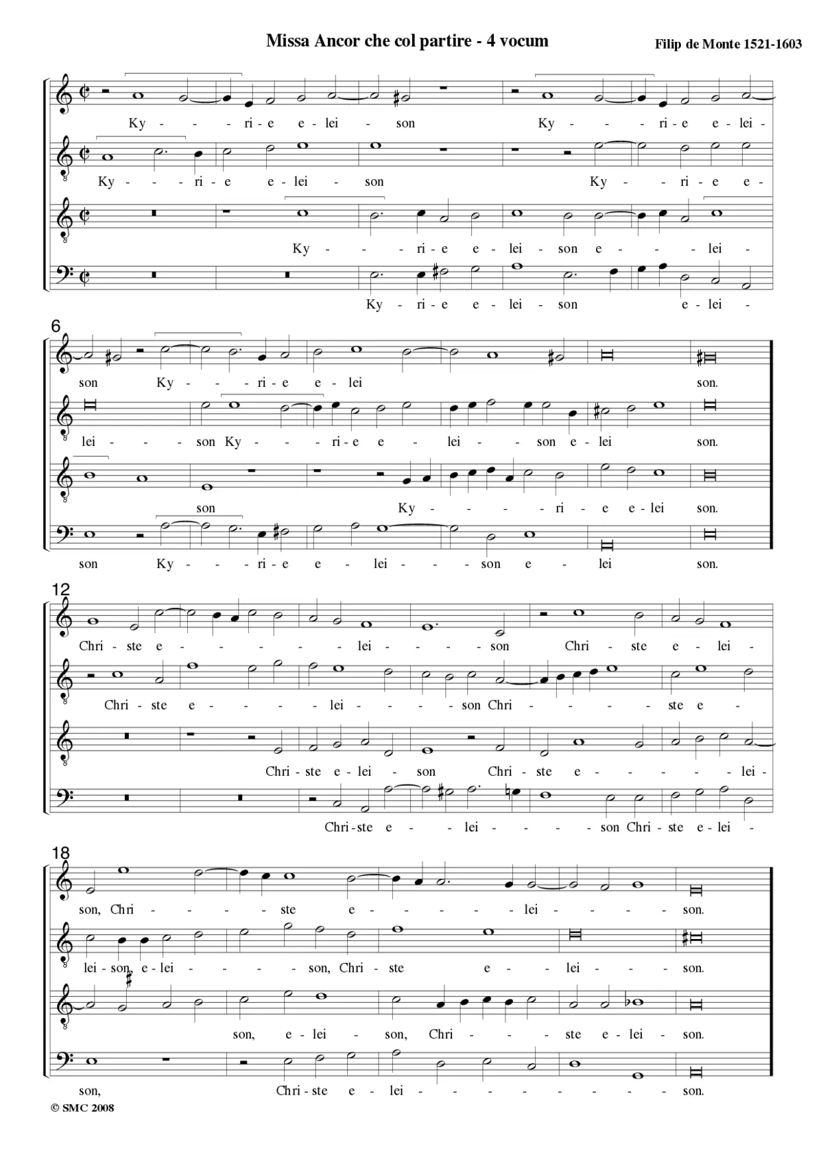 Missa Ancor che col partire - Page 1