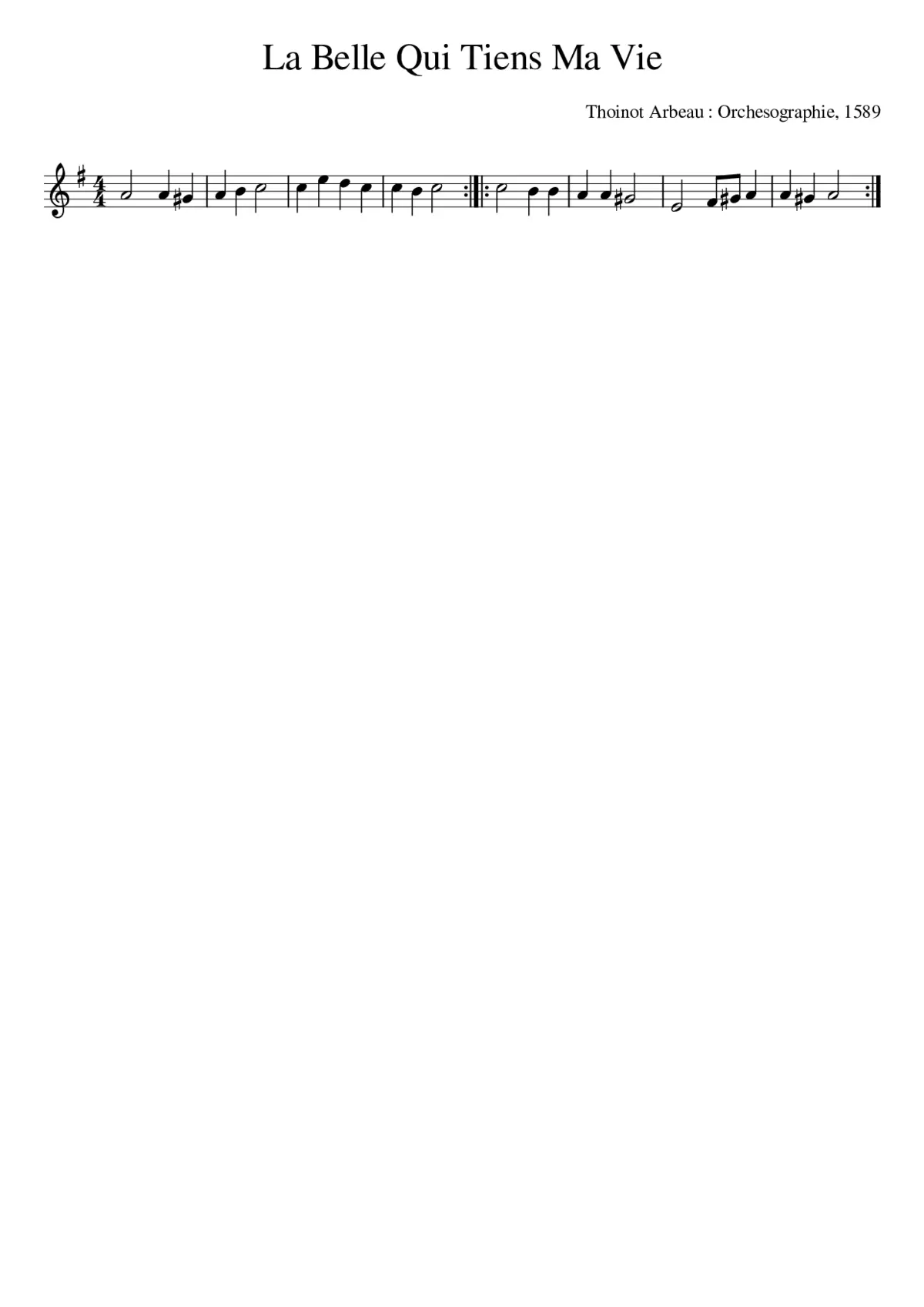 Belle Qui Tiens Ma Vie - Page 1