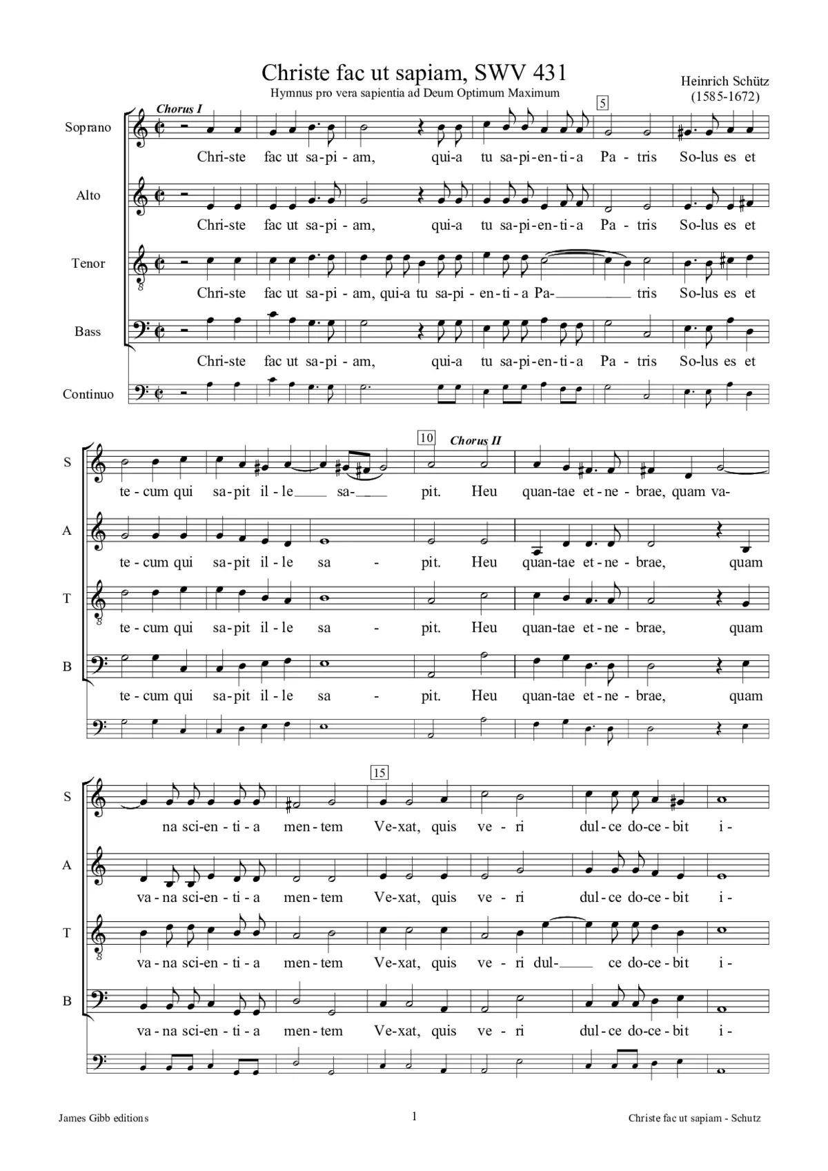 Christe fac ut sapiam, SWV 431 - Page 1