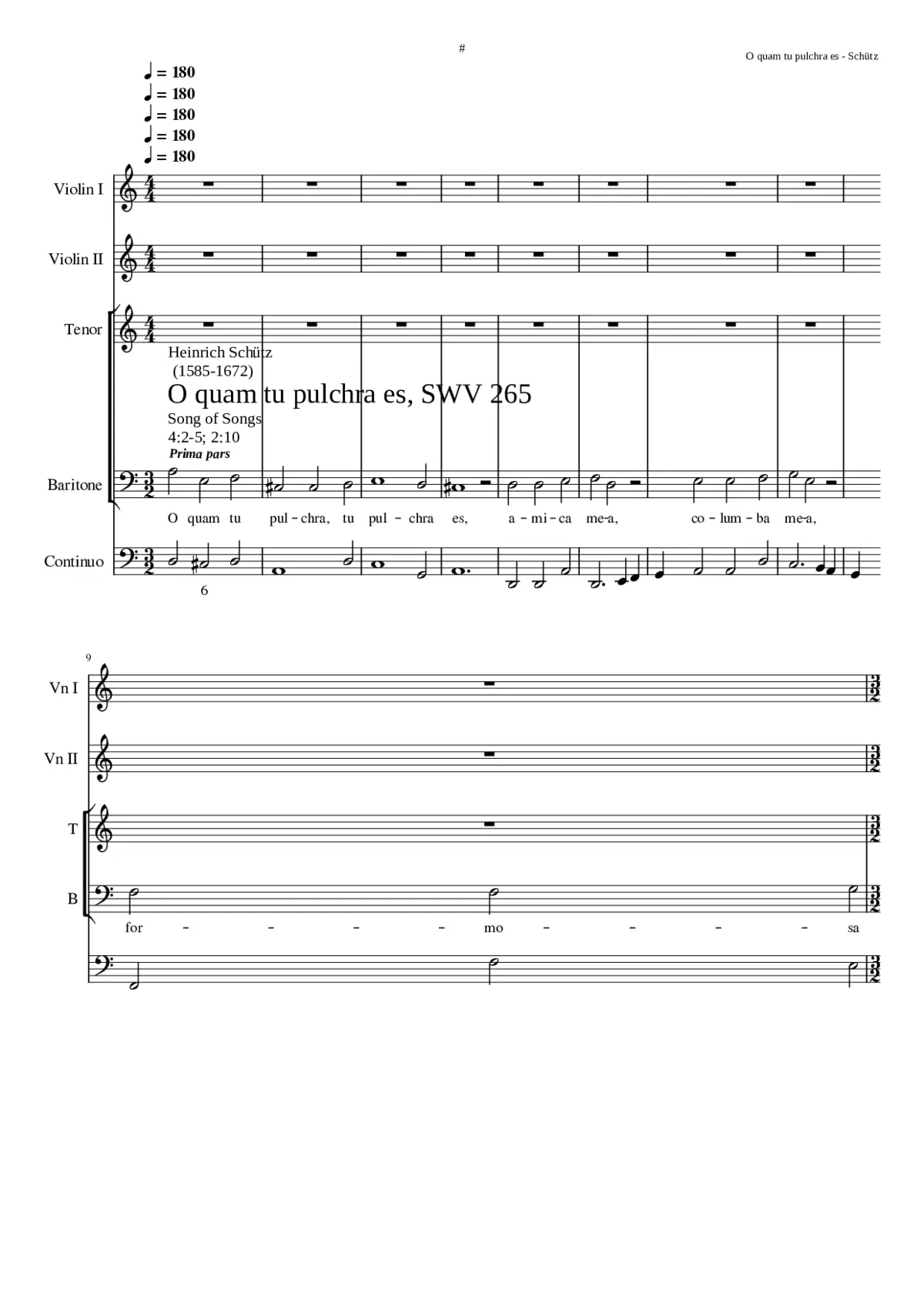 O quam pulchra es amica mea SWV 265 - Page 1